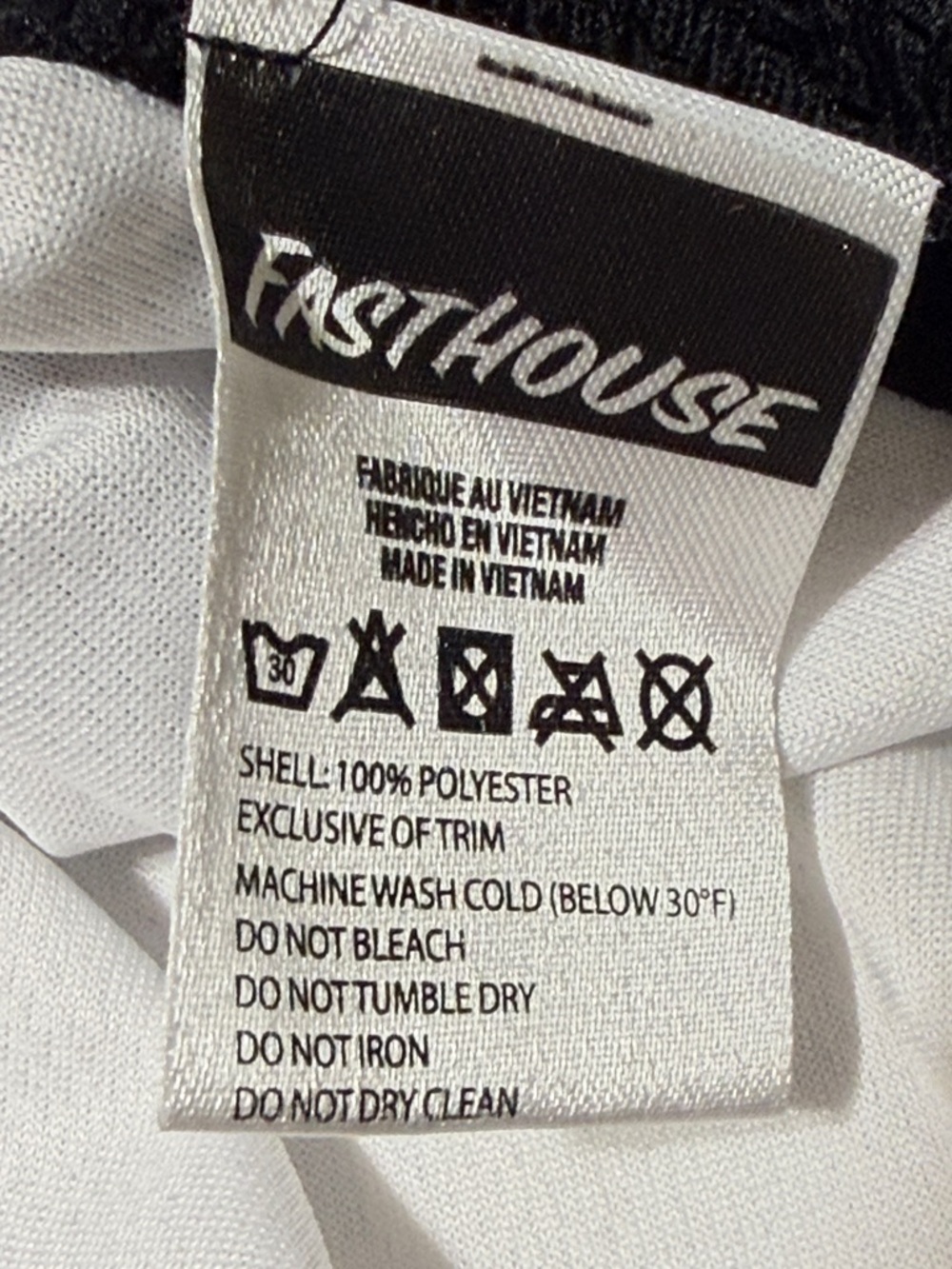 Fasthouse Speed Shop Men’s Long Sleeve Performance Jersey - White/Black - Picture 5 of 7